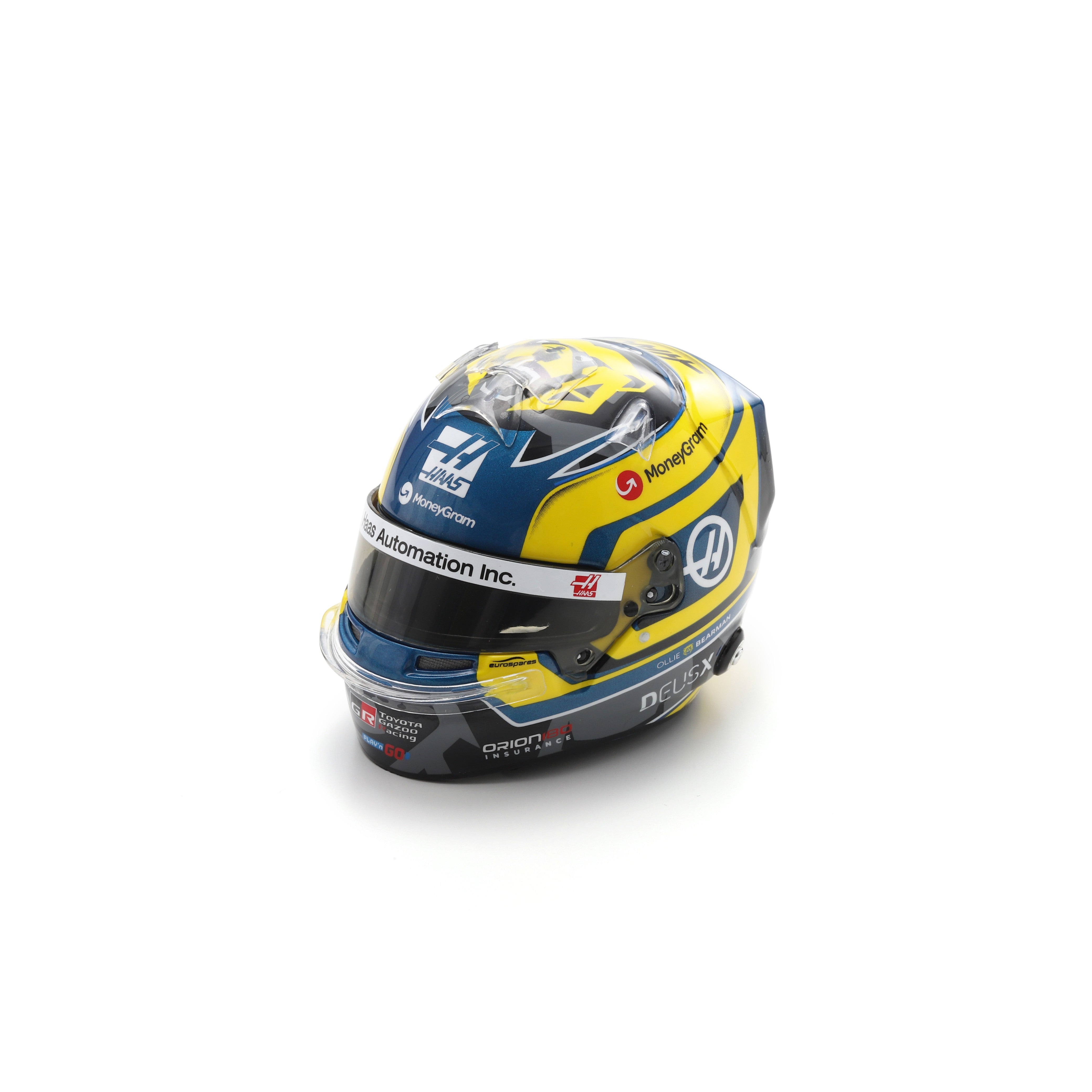 Spark Moneygram F1 Oliver Bearman 2025 Mini Helmet Unisex - Blue - 1:5 Scale