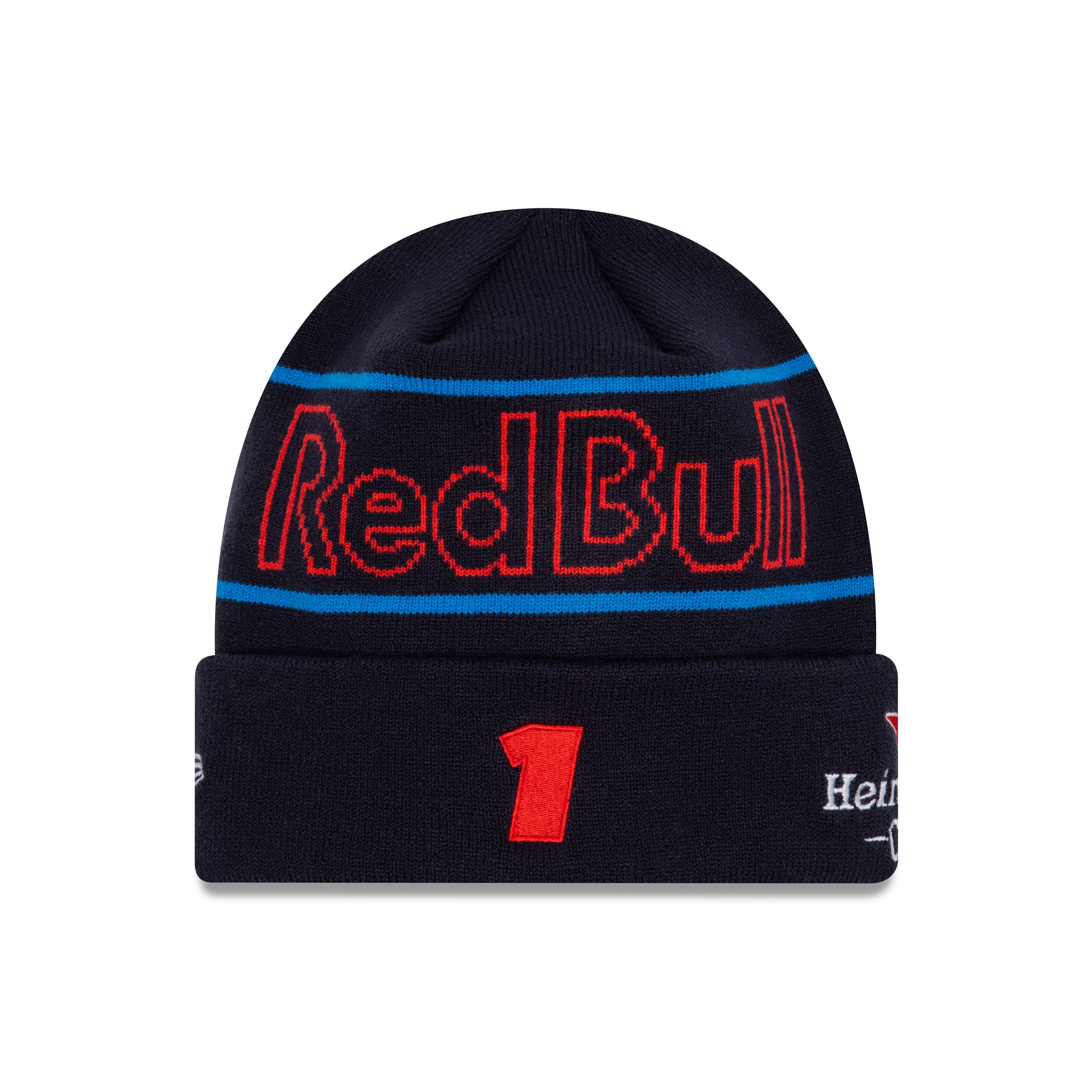 Red Bull Racing F1 Max Verstappen Team Cuff Beanie Adults - Night Sky/Hot Red