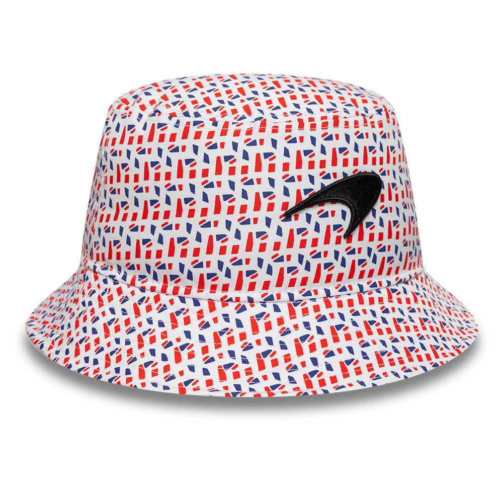 McLaren Racing F1 Team 2025 Silverstone Lando Norris Bucket Hat Adults - White