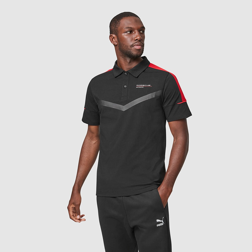 Porsche Motorsport Mens Polo - Black | TheRaceWorks