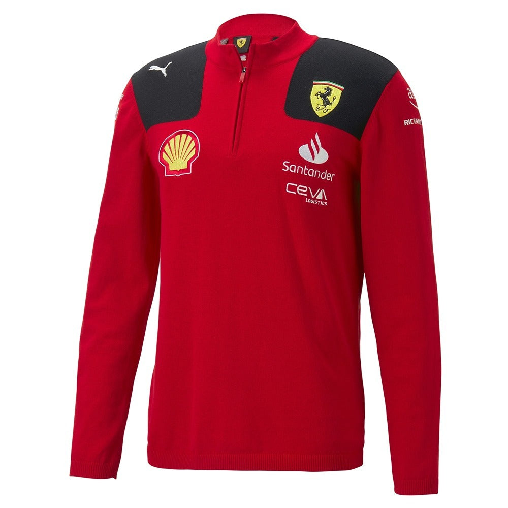Scuderia Ferrari 2023 Team 1/2 Zip Sweat Mens - Red