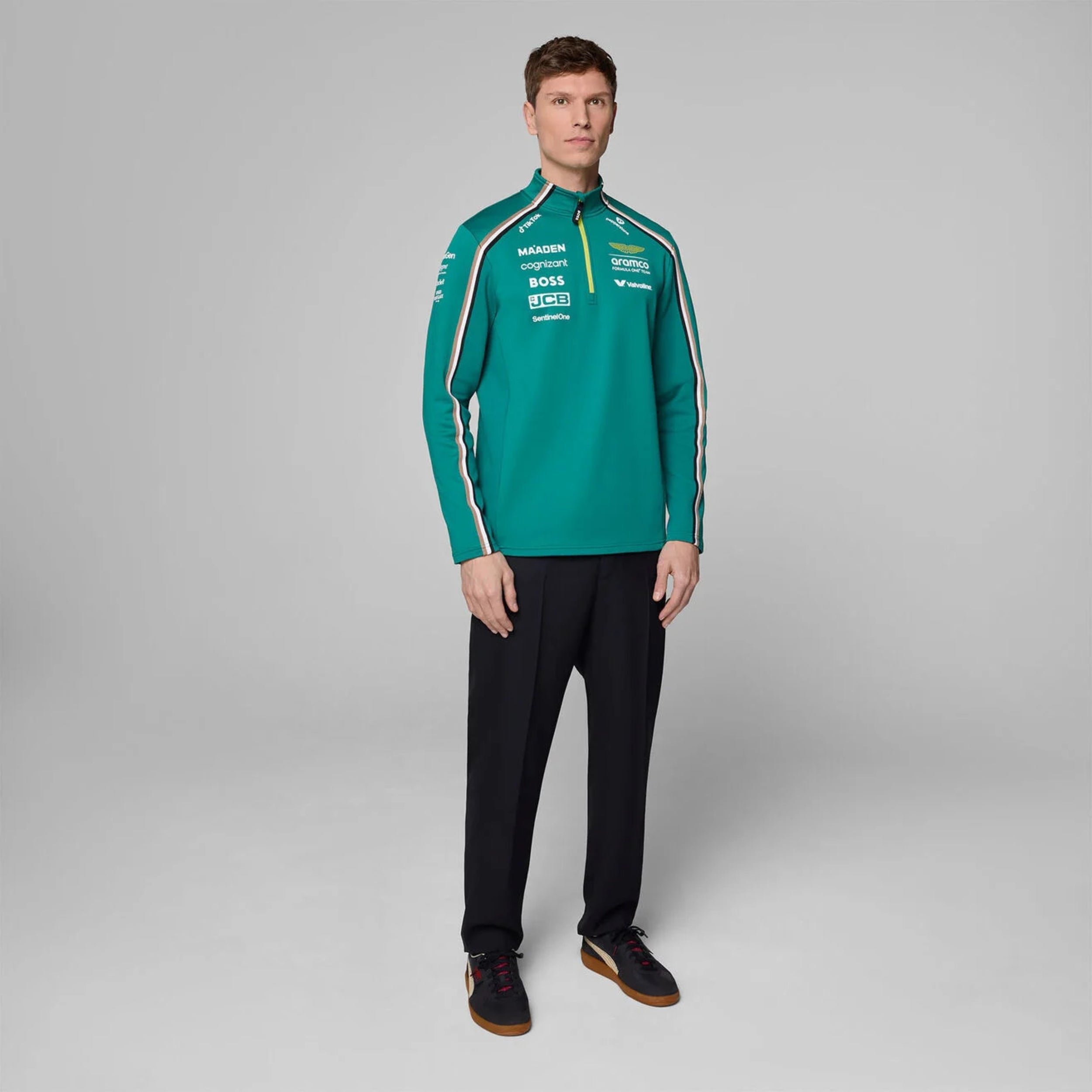 Aston Martin F1 Team 2025 Quarter Zip Mens - Green