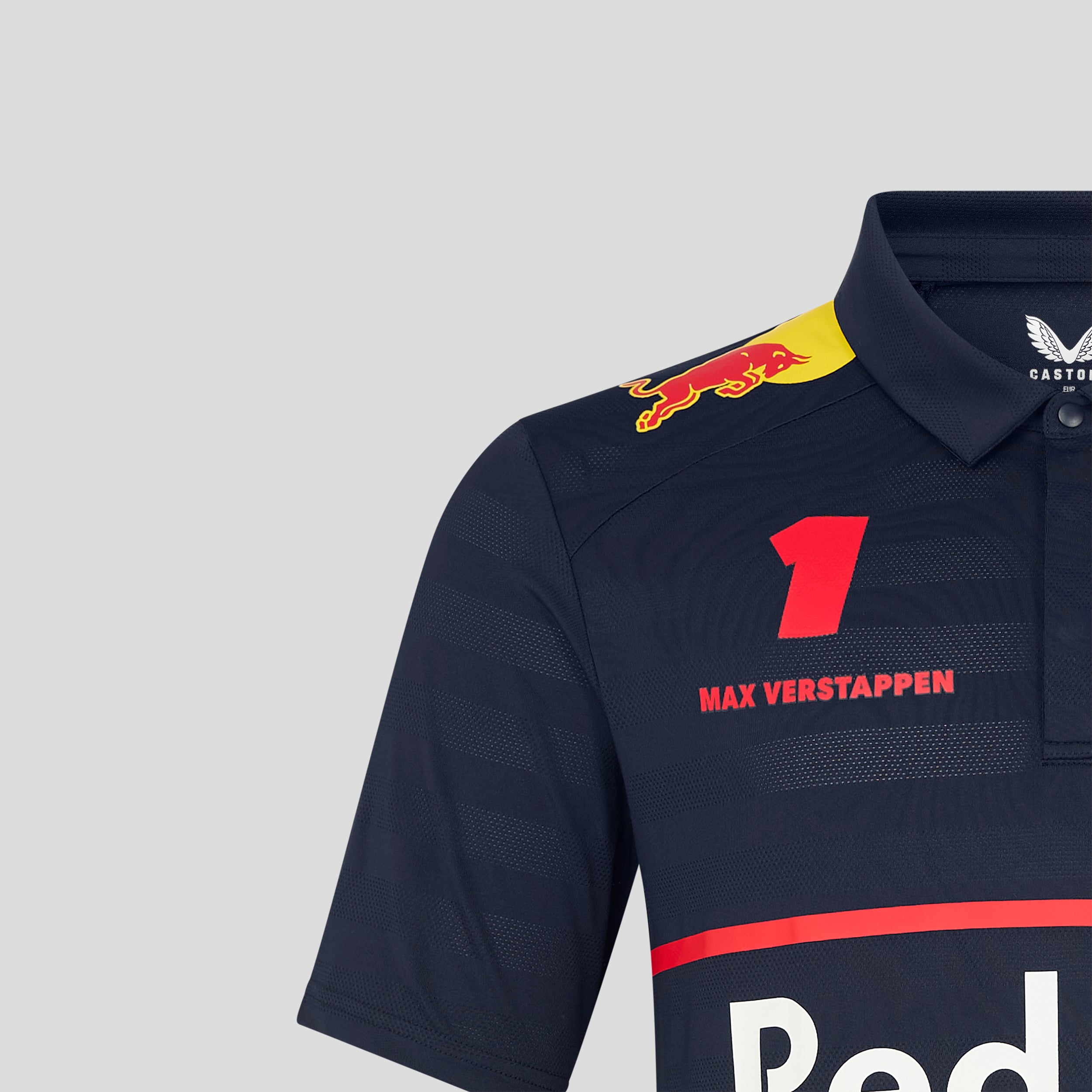 Red Bull Racing F1 Team 2025 Max Verstappen Short Sleeve Polo Shirt Mens - Night Sky