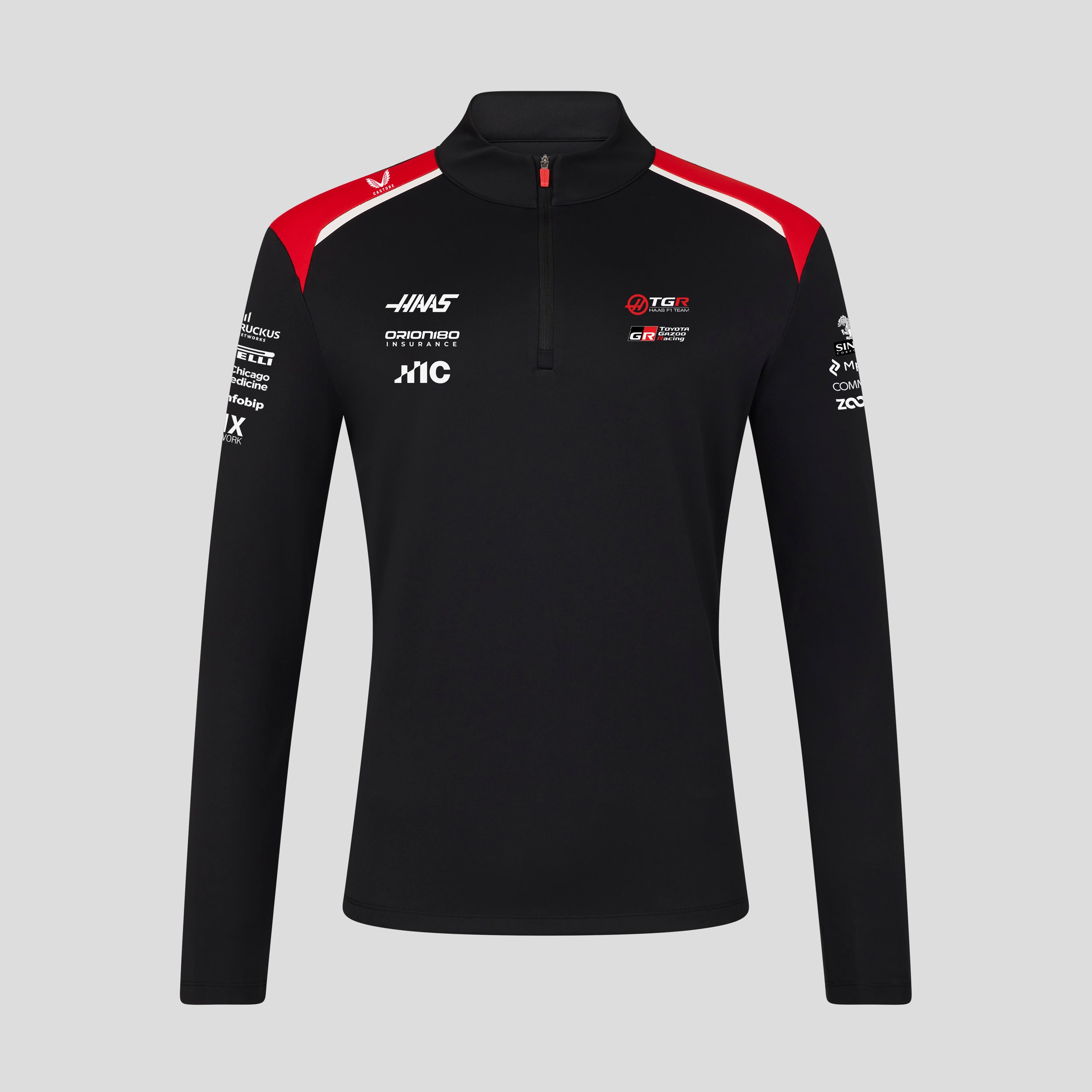 Haas F1 Team 2026 Quarter Zip Midlayer Unisex - Caviar / Flame
