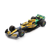 Spark McLaren Racing F1 Racing F1 MCL38 Lando Norris No.4 2024 Monaco GP Senna Livery Car Unisex - Yellow - 1:18 Scale