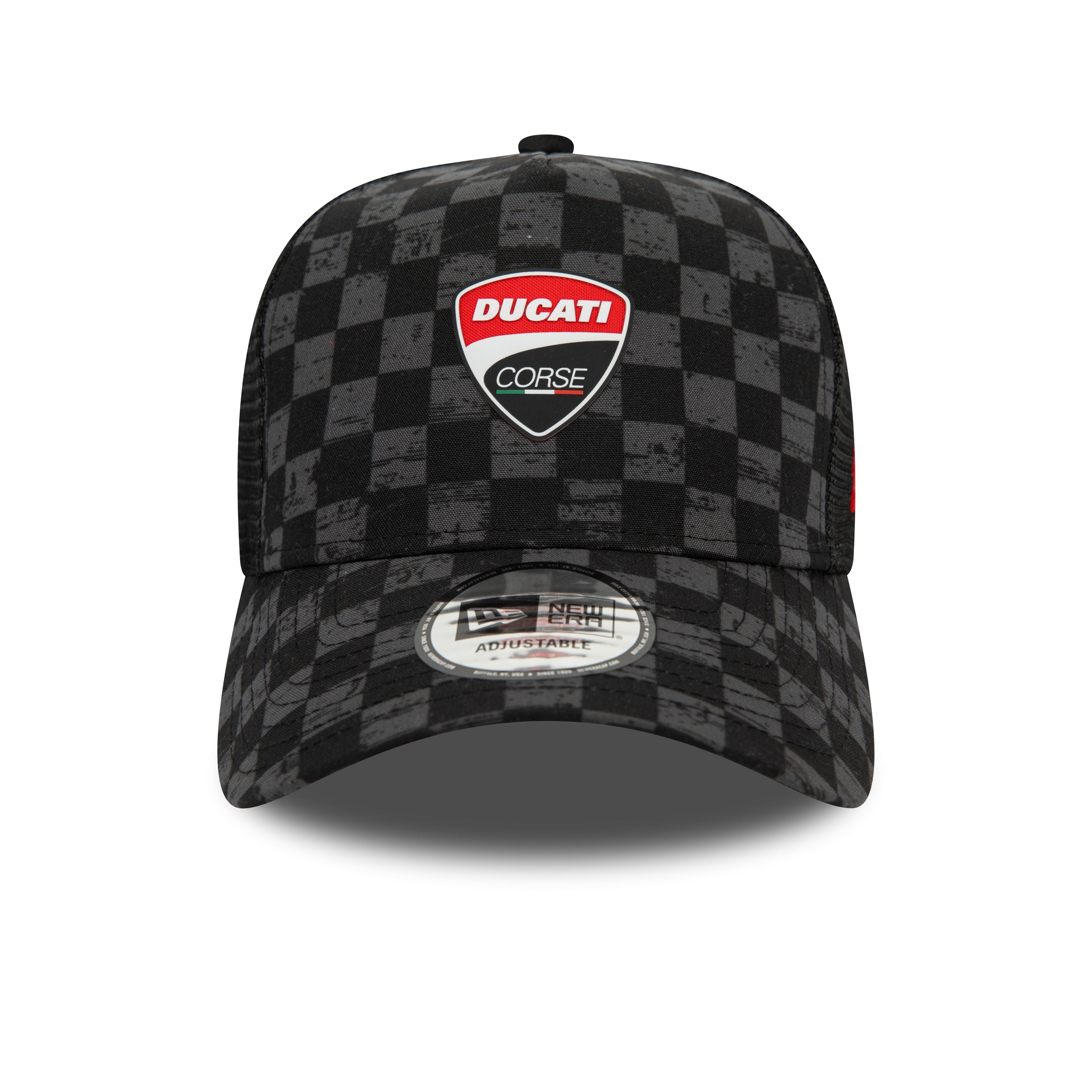 Ducati All Over Print Check Trucker Cap Adults - Black