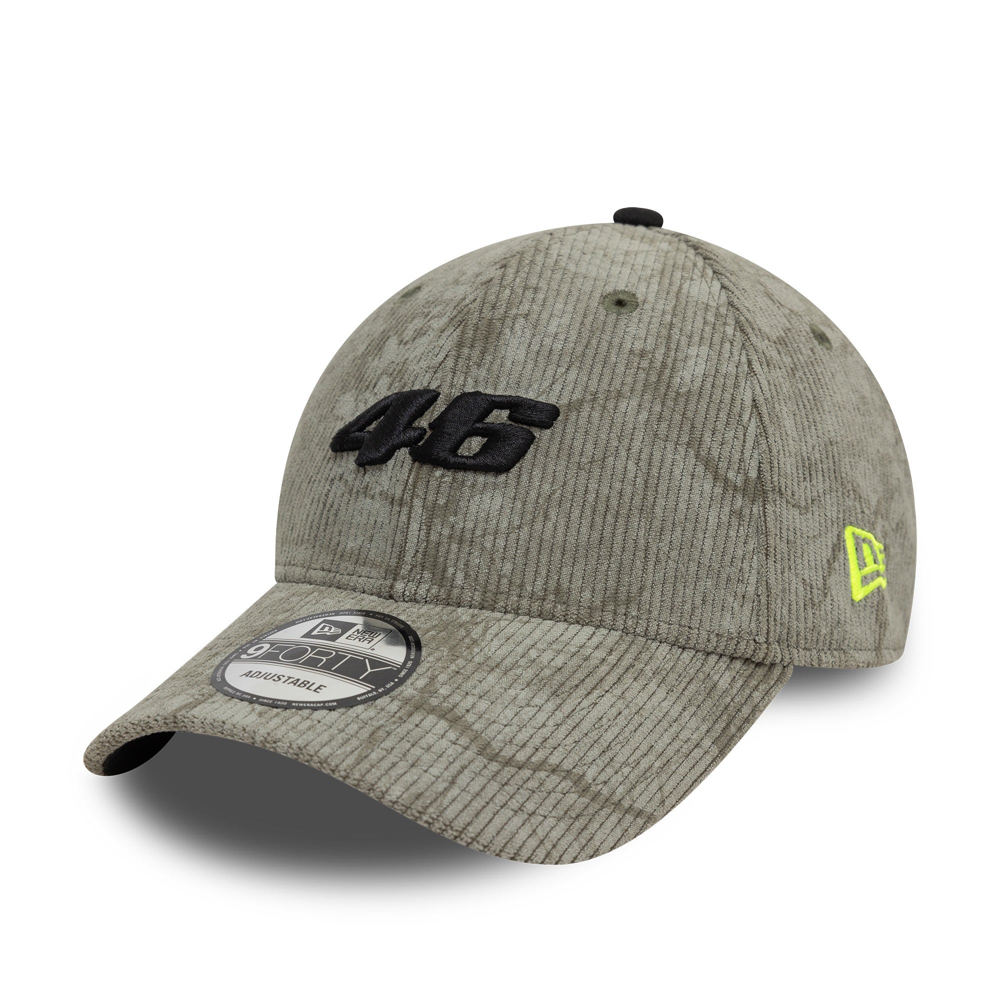 VR46 Pattern Cord 9Forty Cap Adults - Grey/Neon Yellow | TheRaceWorks