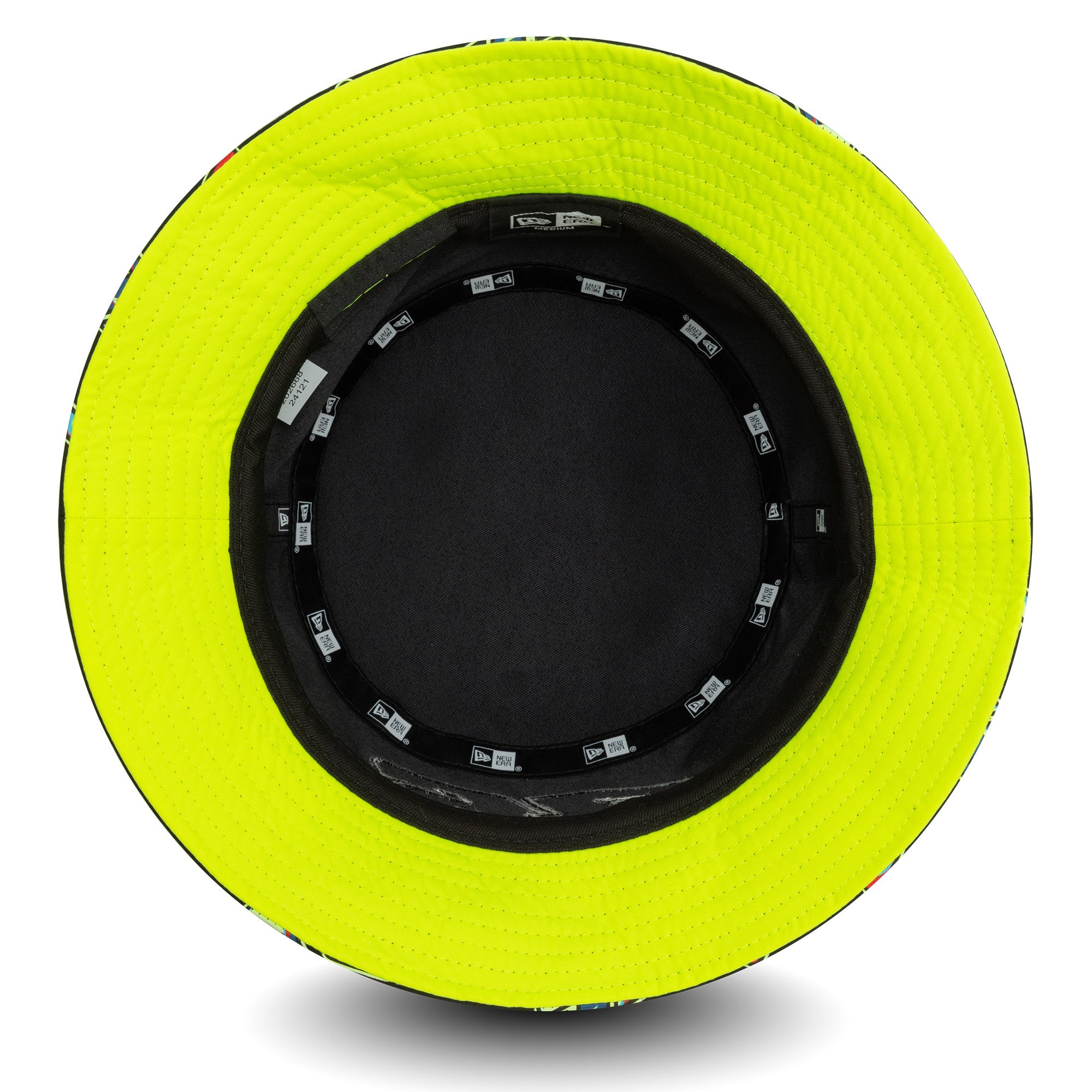 VR46 Moon Sun Tapered Bucket Hat Adults - Black/Neon Yellow