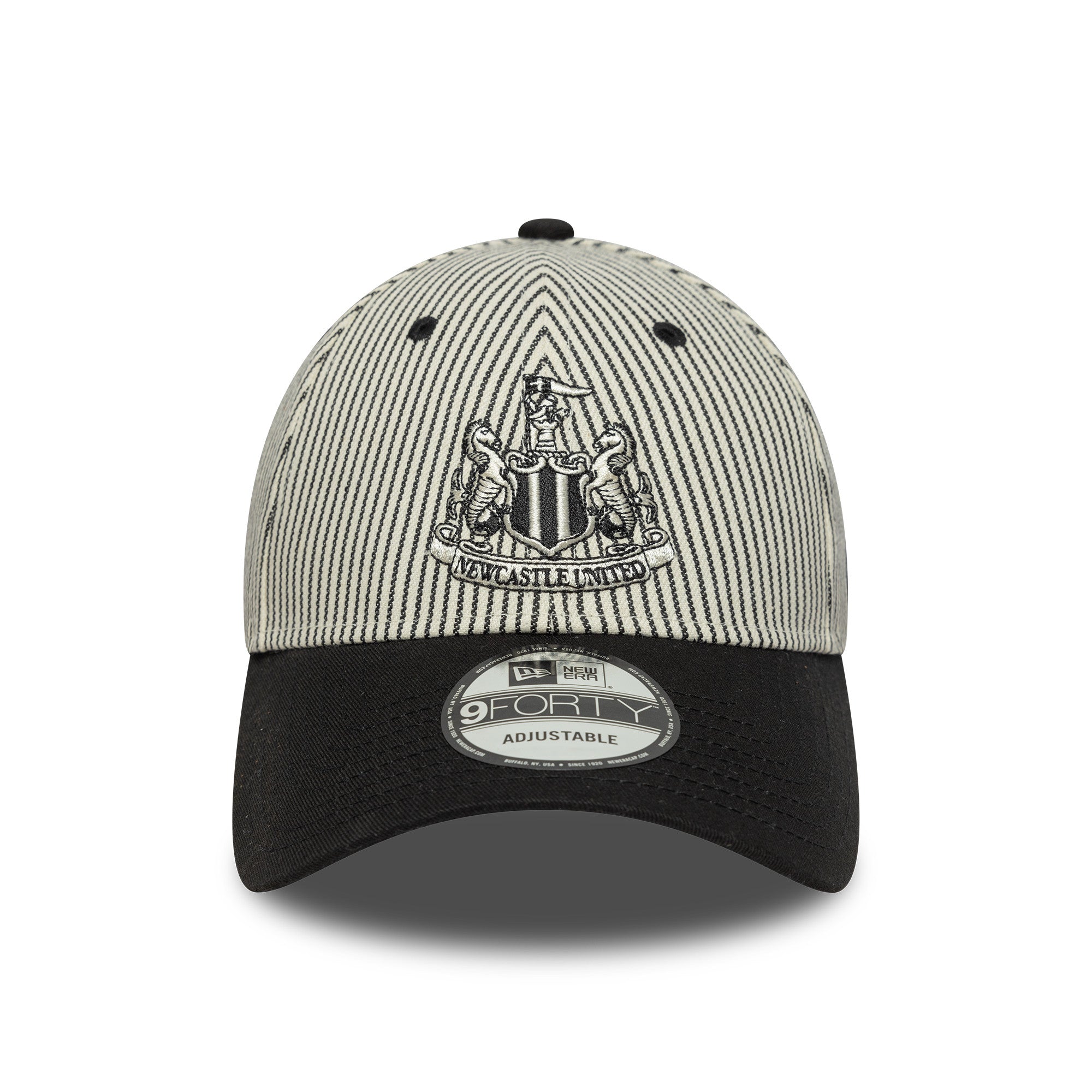 Newcastle United Pinstripe 9Forty Cap Adults - Ivory/Black