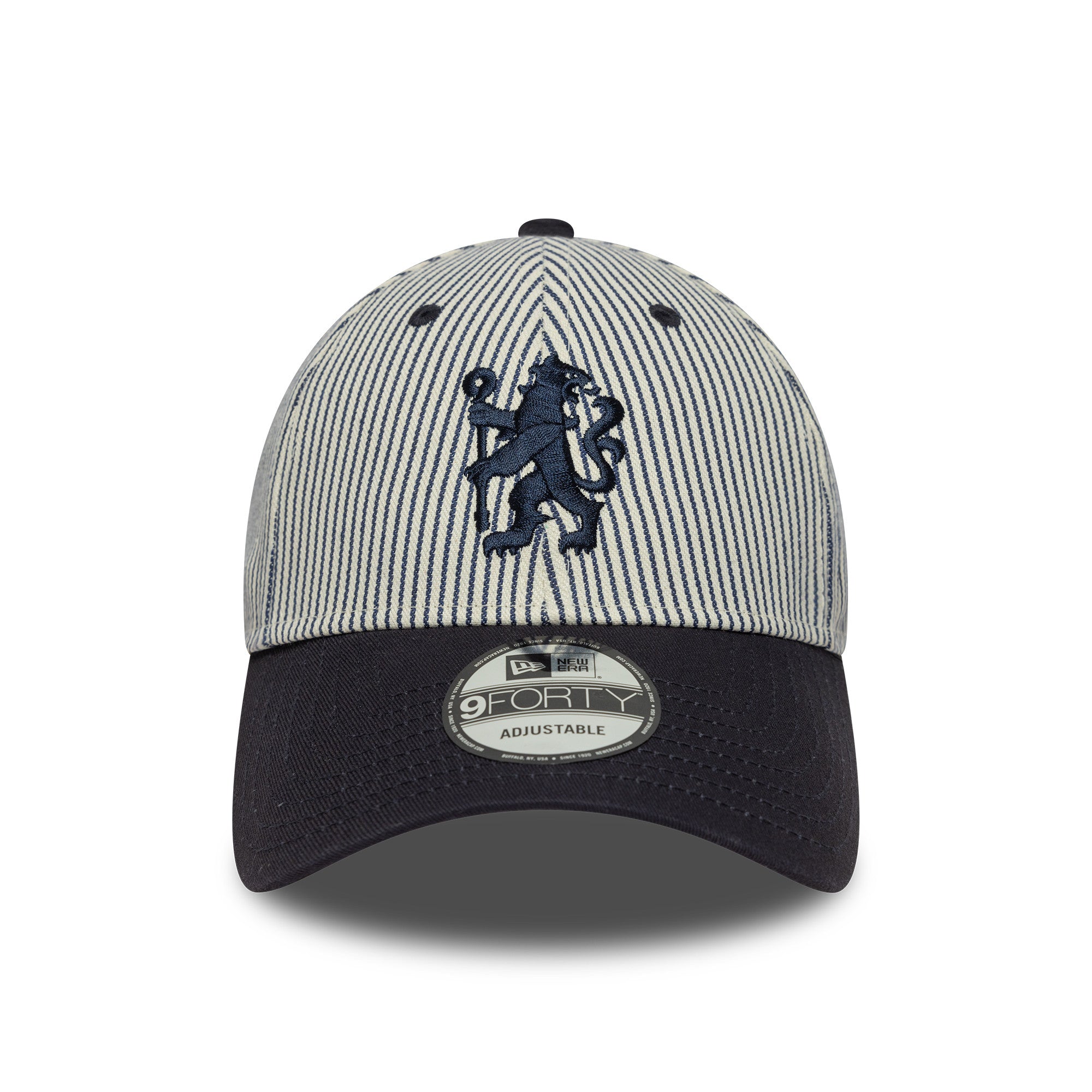 Chelsea FC Pinstripe 9Forty Cap Adults - Ivory/Navy
