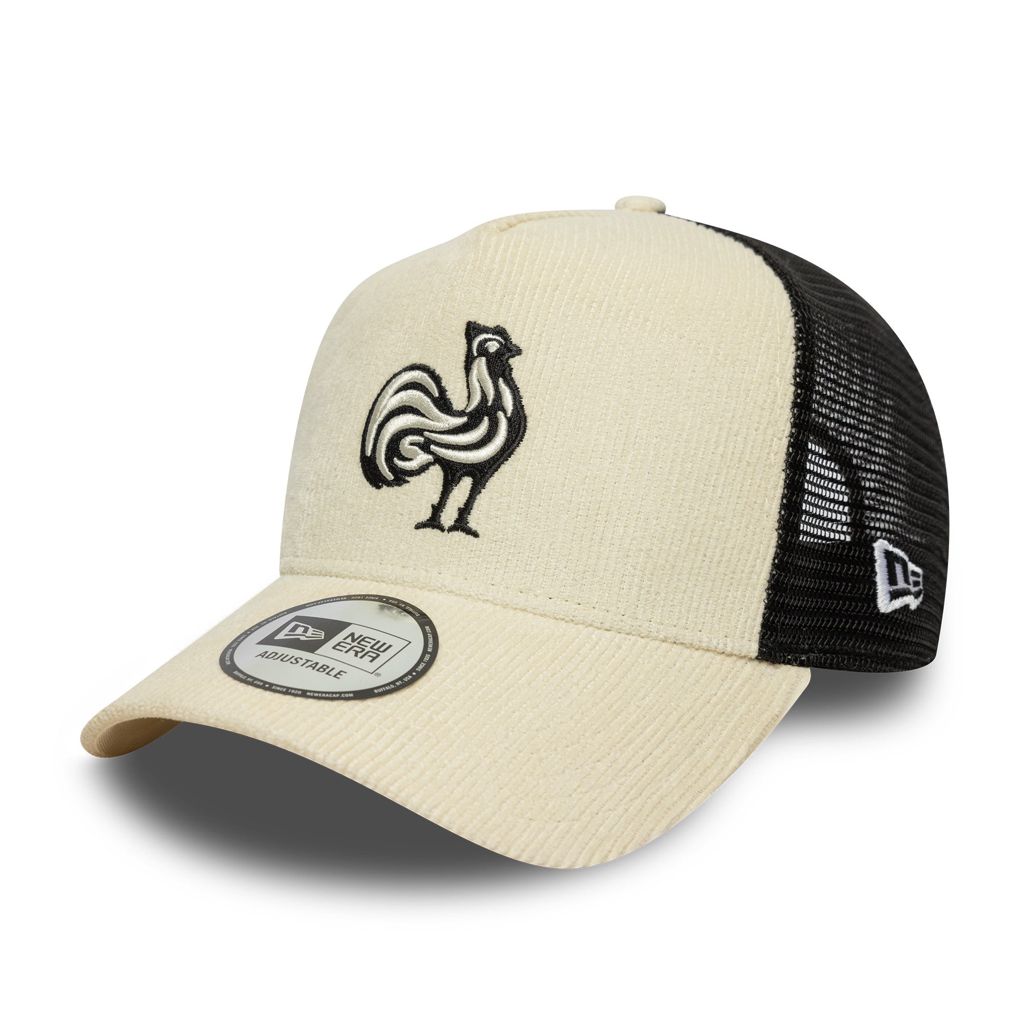French Federation Of Rugby Cord Trucker Cap Adults - Light Cream