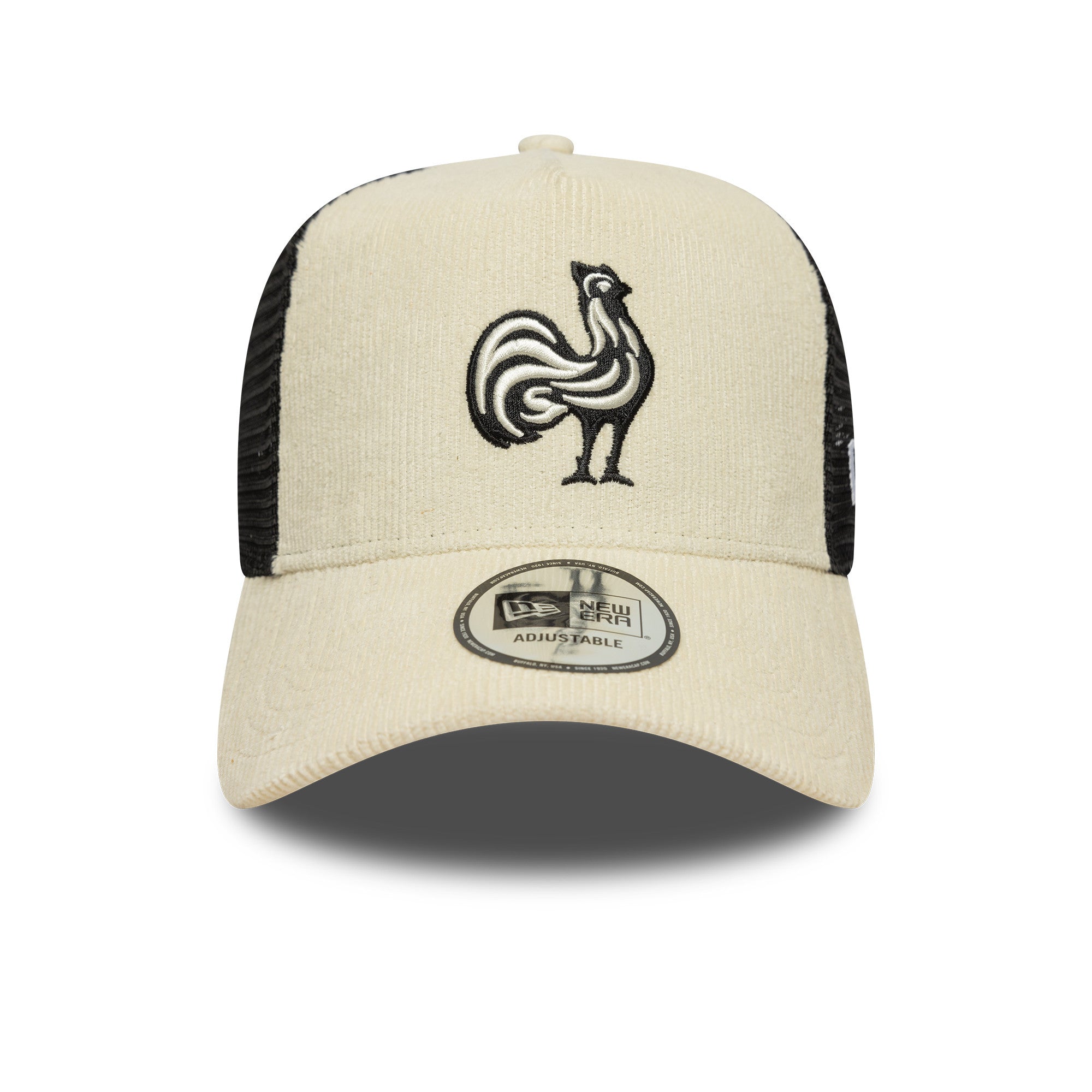 French Federation Of Rugby Cord Trucker Cap Adults - Light Cream