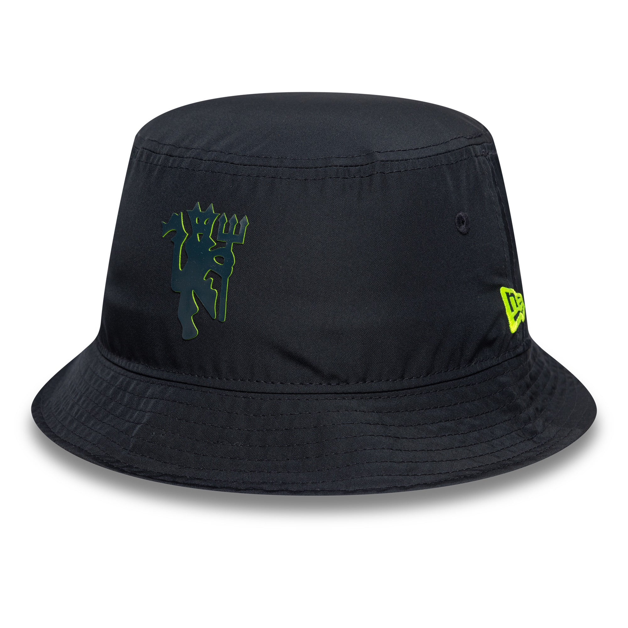 Manchester United Hd Keyline Bucket Hat Adults - Navy/Neon Yellow