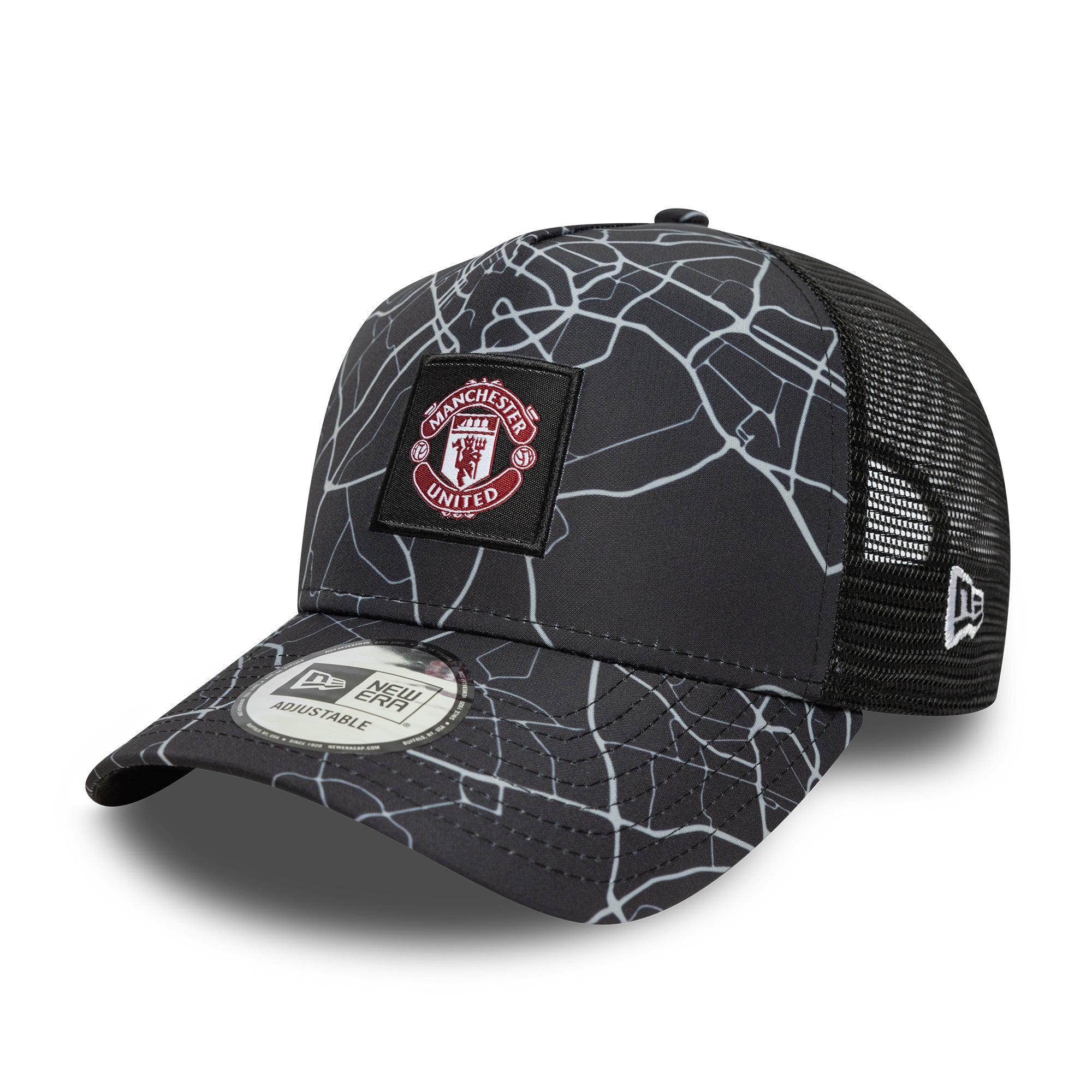 Manchester United All Over Print Trucker Cap Adults - Black