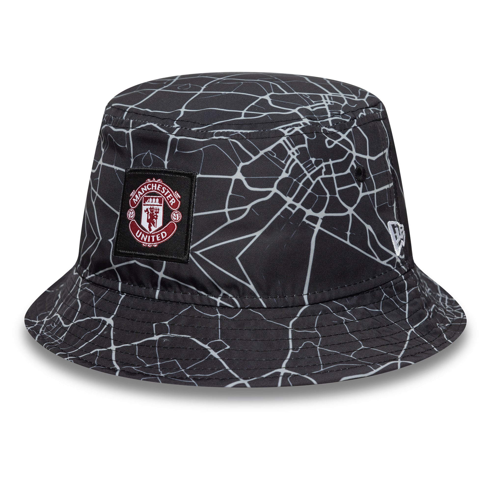 Manchester United All Over Print Bucket Hat Adults - Black
