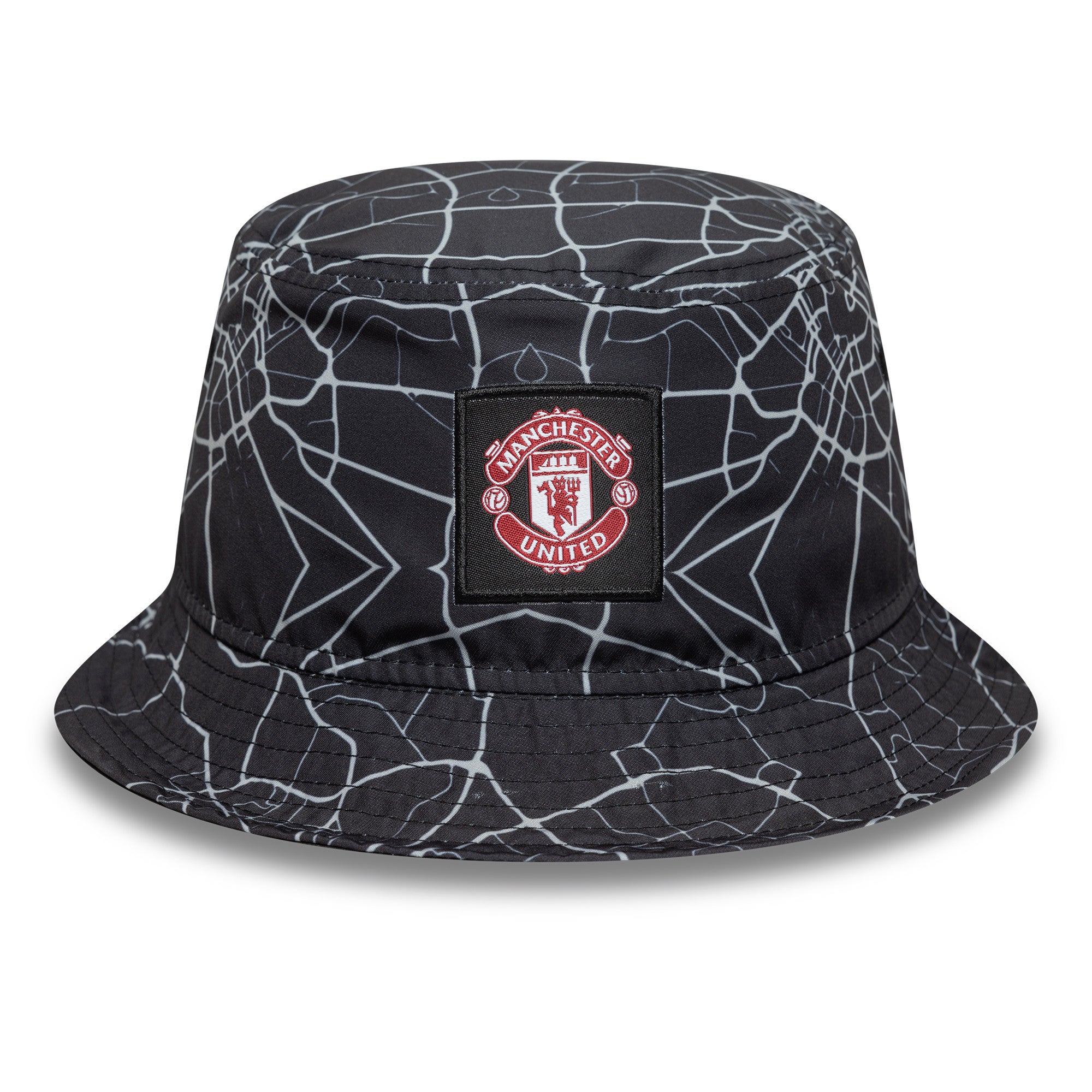 Manchester United All Over Print Bucket Hat Adults - Black