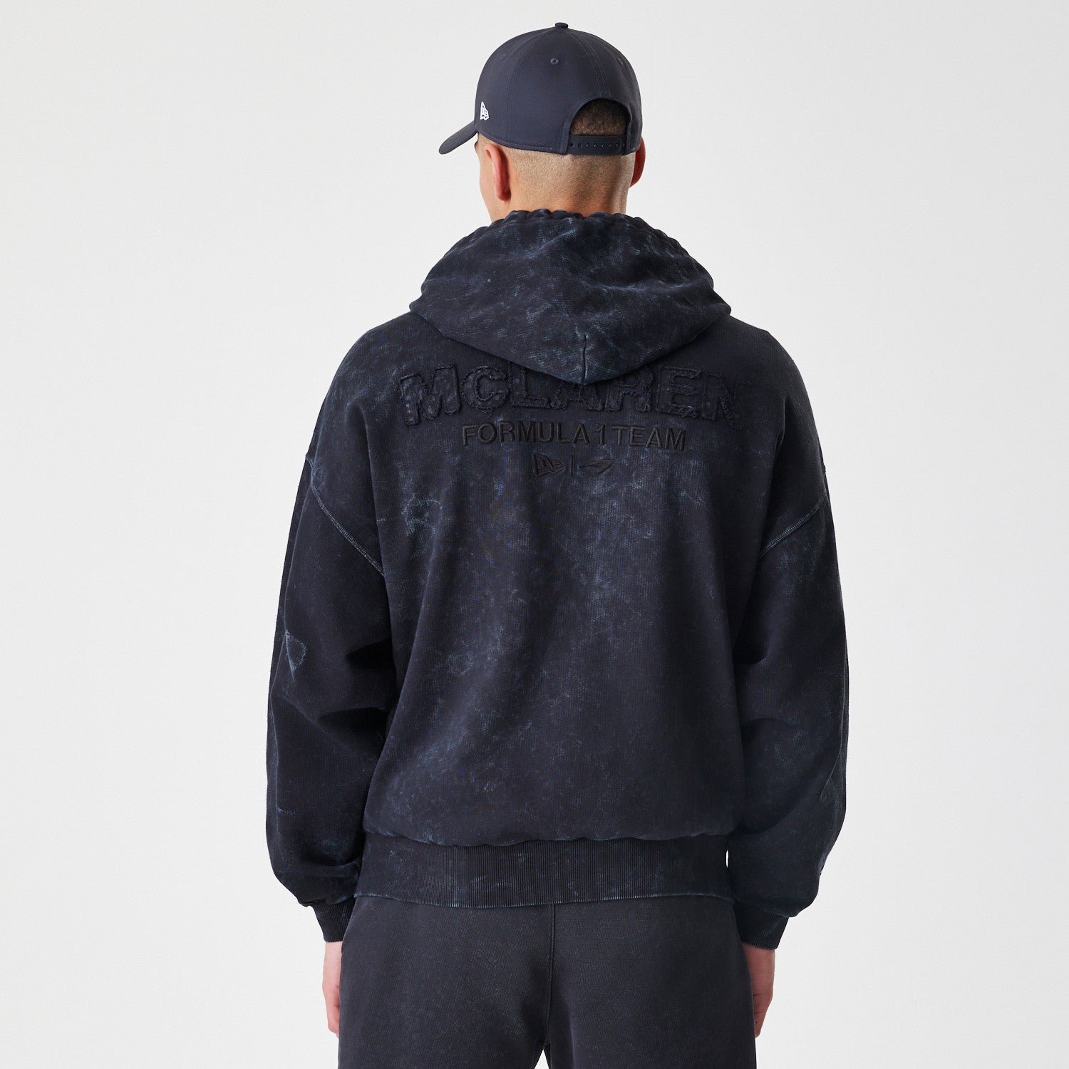 McLaren Racing F1 Washed Full Zip Oversized Hoodie Adults - Black