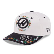Haas F1 Mexico Oliver Bearman 9Seventy Cap Stretch Snap Adults - Ivory