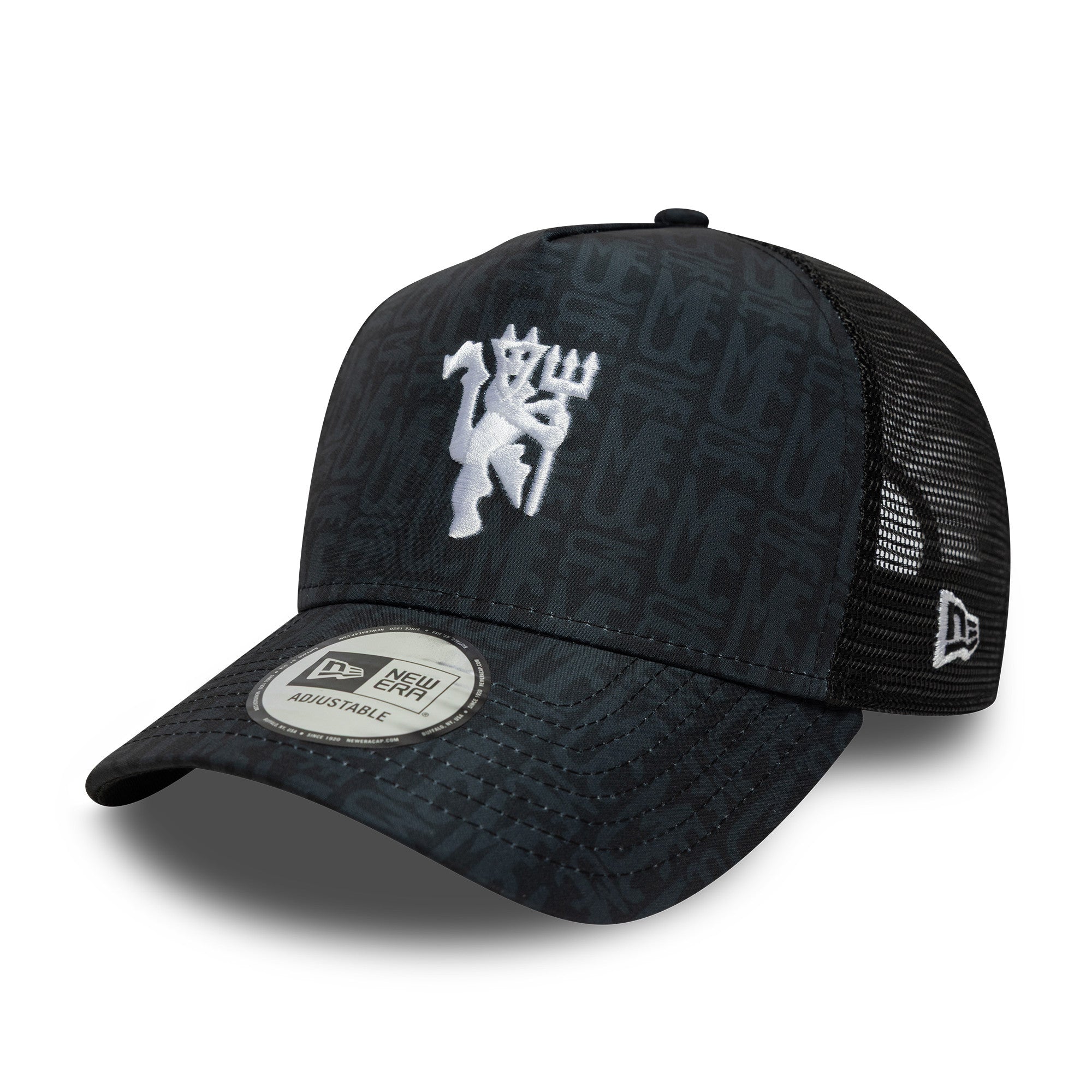 Manchester United All Over Print Trucker Cap Adults - Black