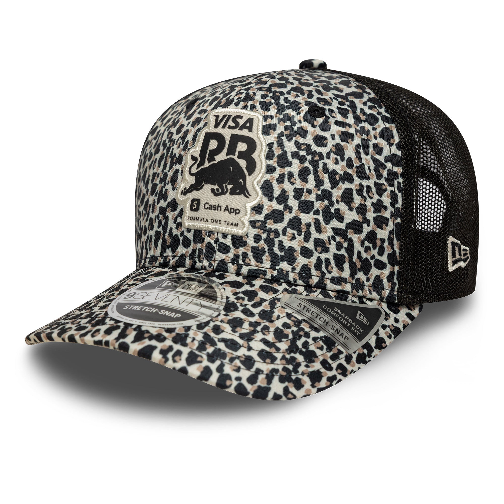 Visa Cash App RB F1 Leopard 9Seventy Cap Stretch Snap Adults - Stone