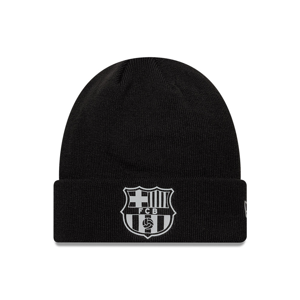 FC Barcelona Reflective Cuff Beanie Adults - Black