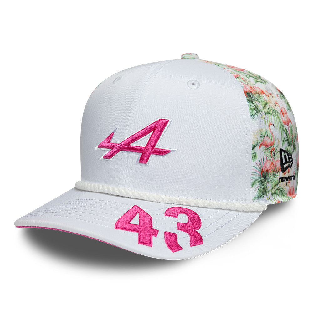 Alpine F1 Franco Colapinto Miami 9Seventy Cap Stretch Snap Adults - White/Pink