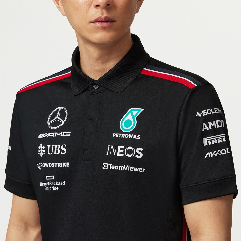 Mercedes AMG Petronas F1 2023 Team Polo Mens - Black