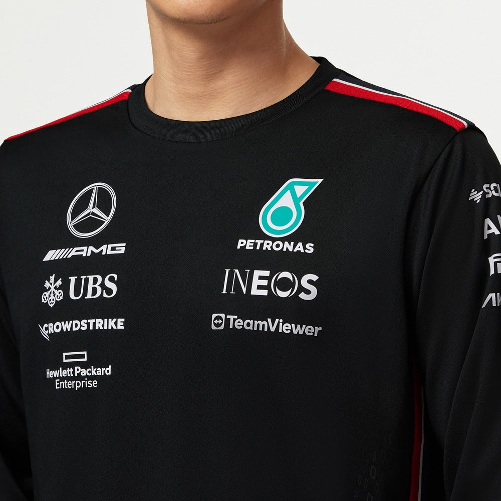 Mercedes AMG Petronas F1 2023 Team Long Sleeve Driver Tee Mens - Black
