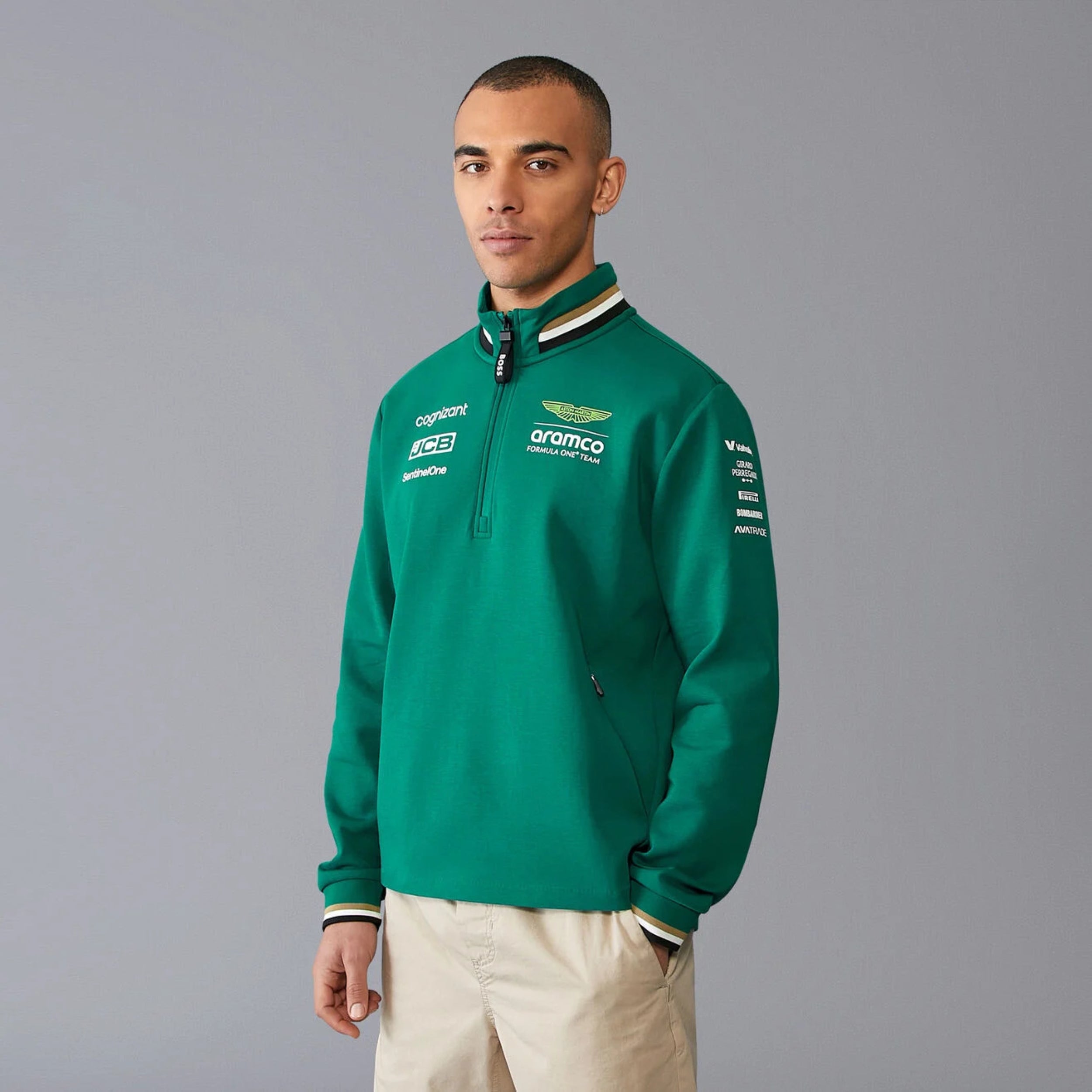 Aston Martin F1 Team 2024 Quarter Zip Mens - Green | TheRaceWorks