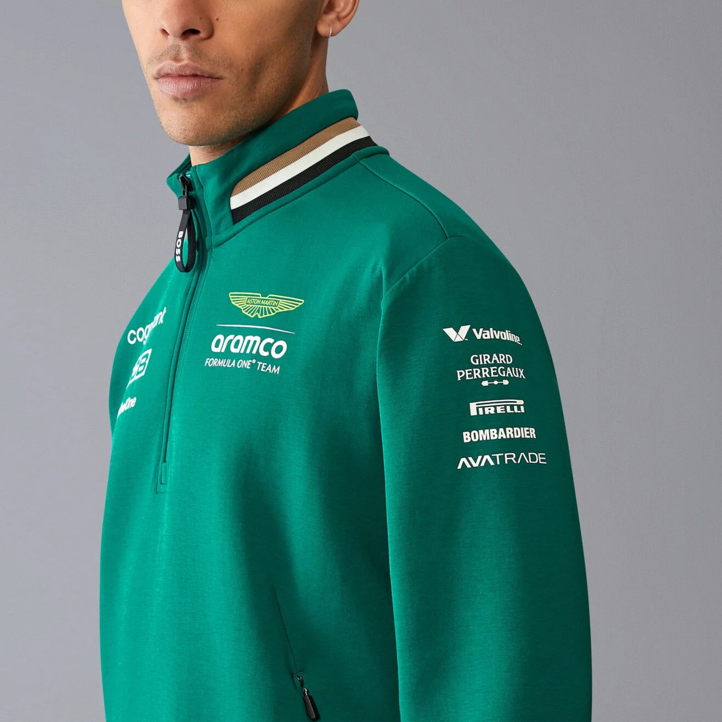 Aston Martin F1 Team 2024 Quarter Zip Mens - Green | TheRaceWorks