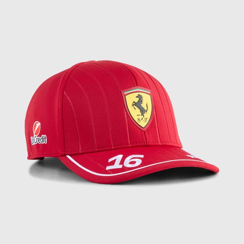 Scuderia Ferrari F1 Team 2025 Leclerc Low Curve Cap Adults - Dark Cherry