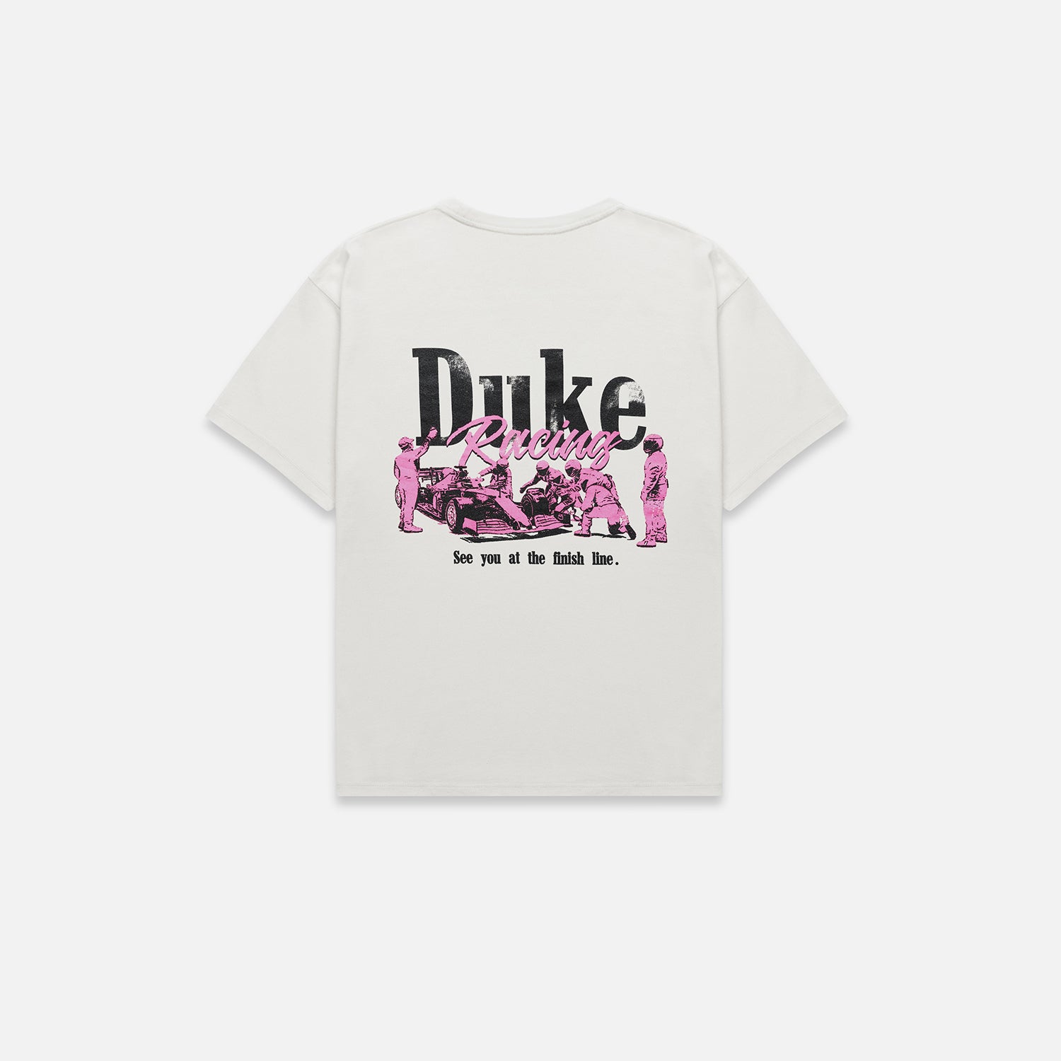 Alpine F1 Team X Duke And Dexter Pink Pit Stop T-Shirt Unisex - Vintage White