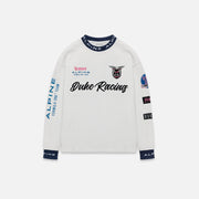 Alpine F1 Team X Duke And Dexter Vintage White Long Sleeve Waffle Unisex - White