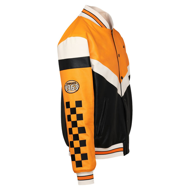 McLaren Racing F1 Turbo Charged Faux Leather Jacket Mens - Orange ...