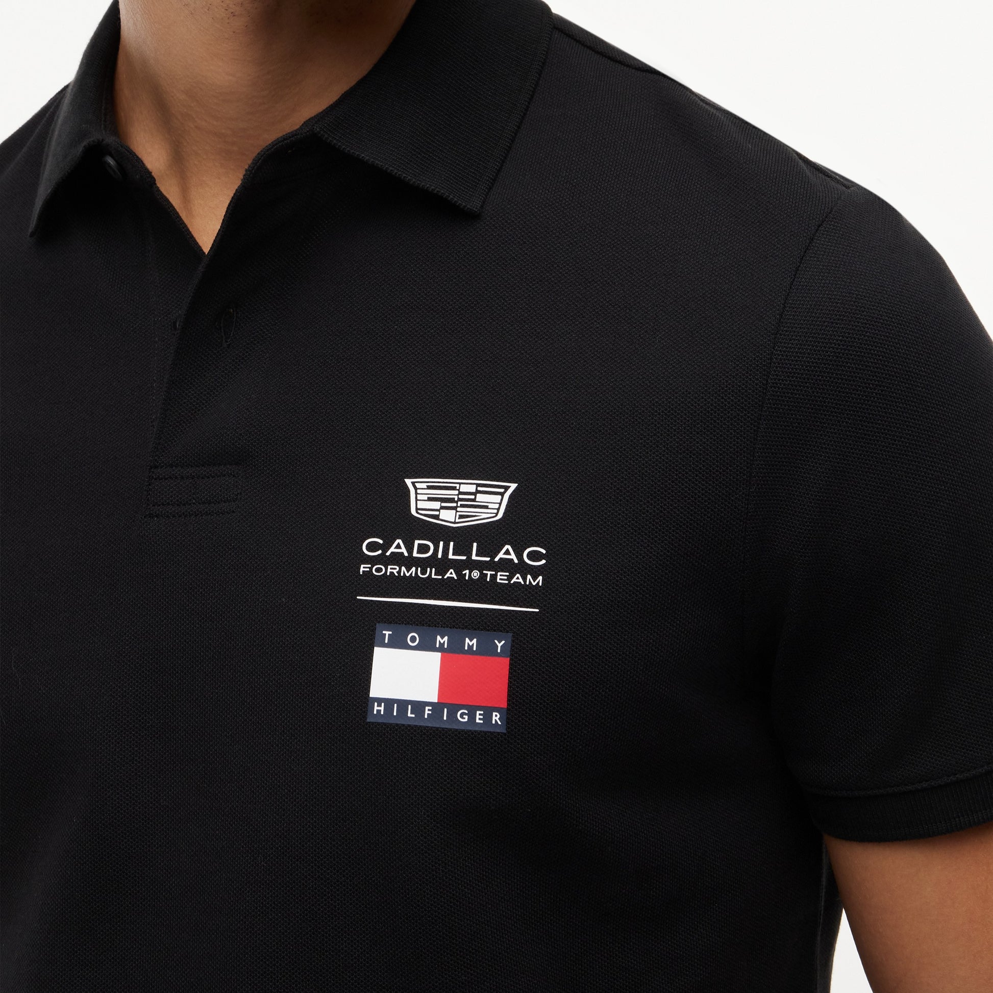 Cadillac F1 X Tommy Hilfiger Logo Polo Mens - Black Cadillac F1 X Tommy Hilfiger Logo Polo Mens - Black