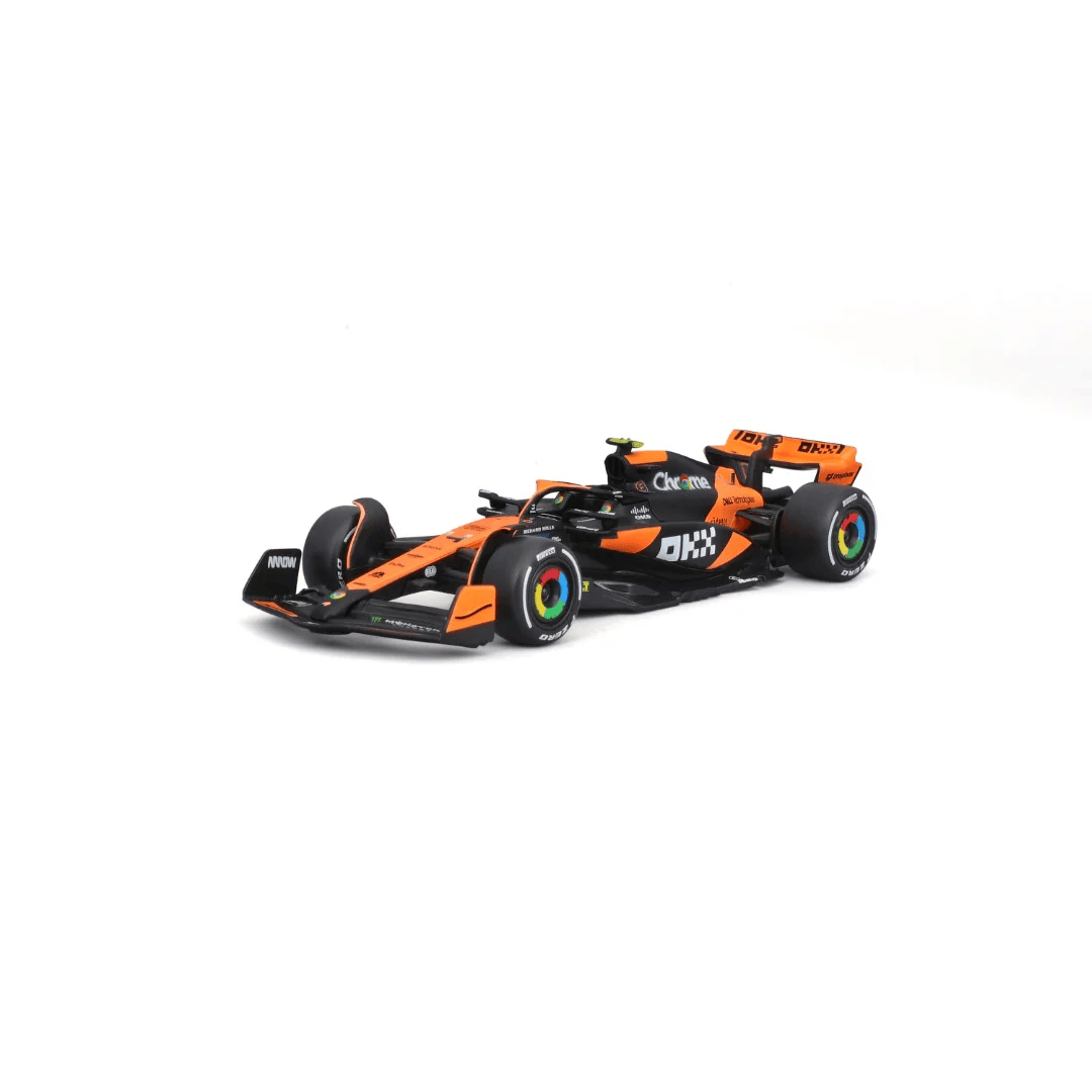 Bburago McLaren Racing F1 MCL38 Lando Norris 2024 Miami GP Model Car Unisex - Papaya - 1:43 Scale