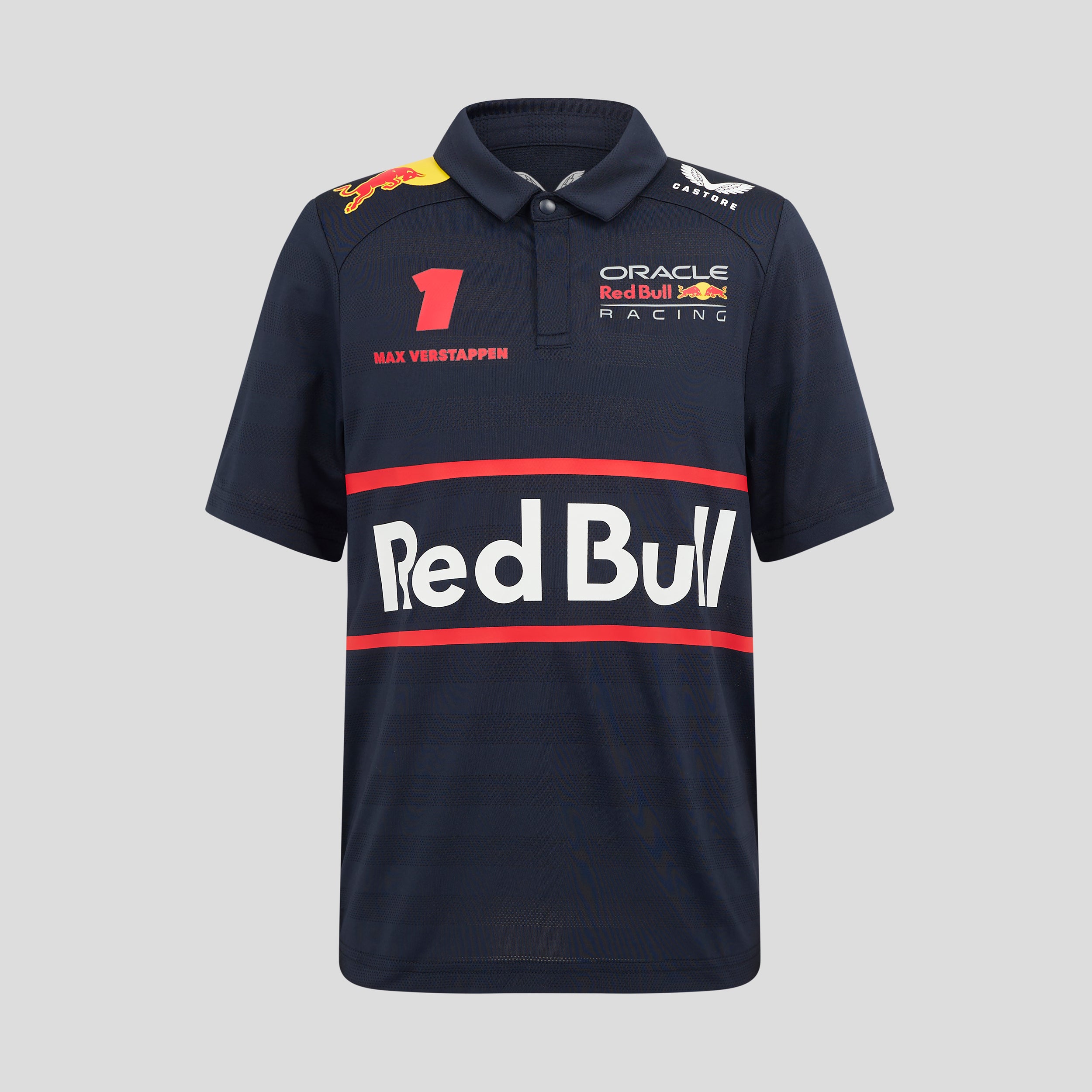 Red Bull Racing F1 Team 2025 Max Verstappen Short Sleeve Polo Shirt Kids - Night Sky