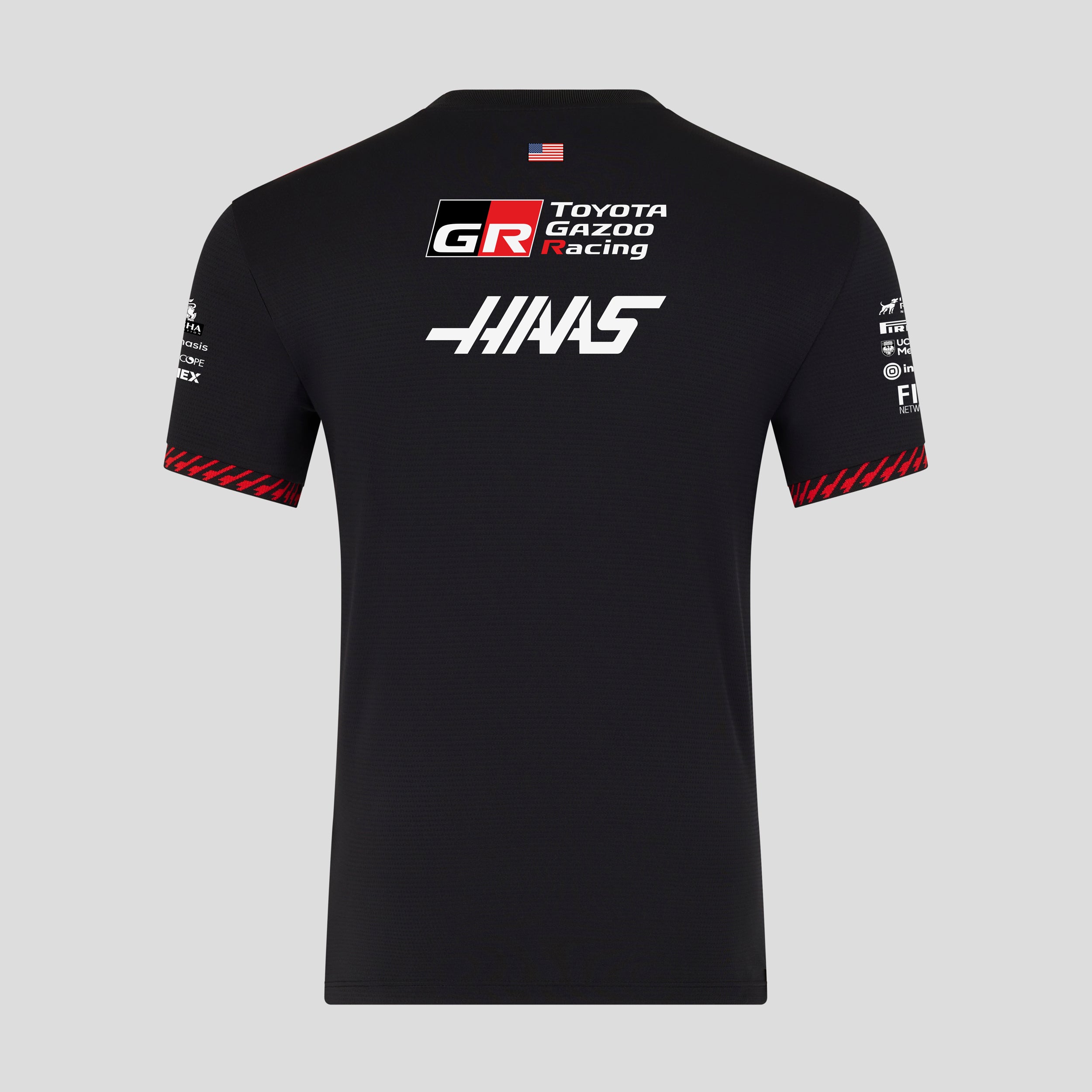 Haas F1 Team 2026 Set Up Tee Mens - Caviar / Flame Scarlet
